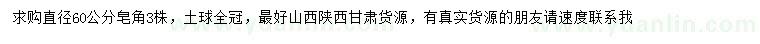 求購(gòu)直徑60公分皂角