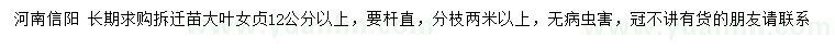 求購12公分以上大葉女貞