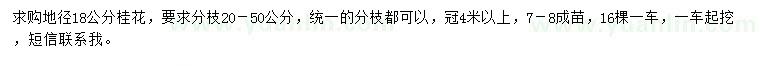 求購地徑18公分桂花
