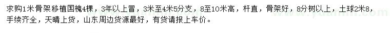 求購1米骨架移植國槐