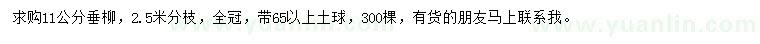 求購11公分垂柳