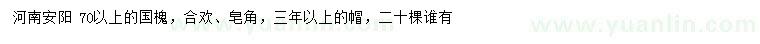 求購國槐、合歡、皂角