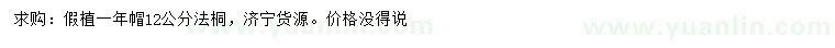 求購12公分法桐