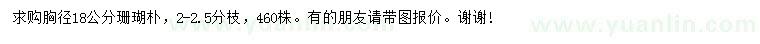 求購(gòu)胸徑18公分珊瑚樸