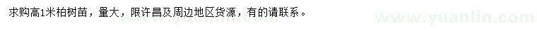 求購(gòu)高1米柏樹(shù)苗