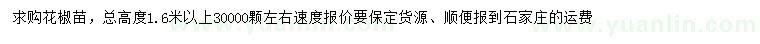 求購總高1.6米以上花椒苗