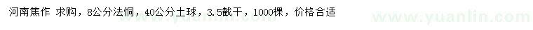 求購(gòu)8公分法桐