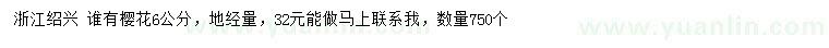 求購(gòu)地徑量6公分櫻花