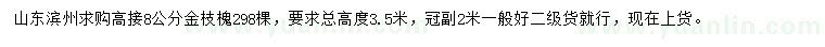 求購(gòu)8公分高接金枝槐