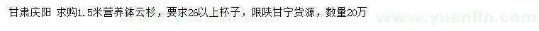 求購(gòu)1.5米云杉