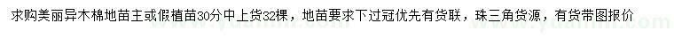 求購(gòu)30公分美麗異木棉地苗主或假植苗