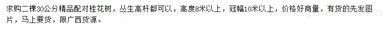 求購30公分桂花