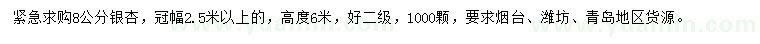 求購8公分銀杏