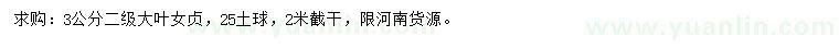 求購3公分大葉女貞
