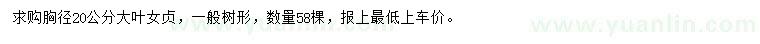 求購(gòu)胸徑20公分大葉女貞