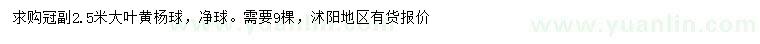 求購(gòu)冠副2.5米大葉黃楊球