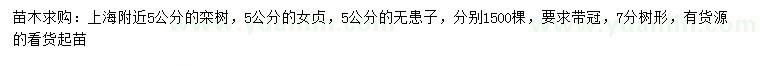 求購(gòu)欒樹(shù)、女貞、無(wú)患子