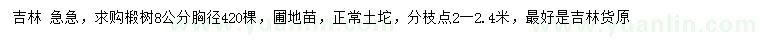 求購胸徑8公分椴樹