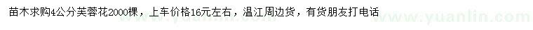 求購(gòu)4公分芙蓉