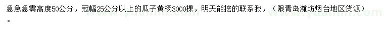 求購(gòu)高度50公分瓜子黃楊