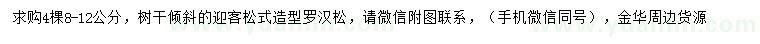 求購8-12公分造型羅漢松