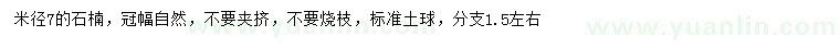 求購米徑7公分石楠