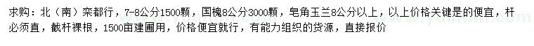 求購北欒、南欒、國槐等