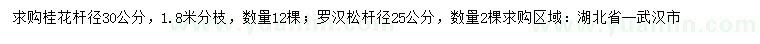 求購(gòu)桿徑25、30公分桂花