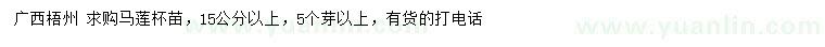 求購(gòu)15公分以上馬蓮