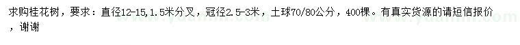 求購直徑12-15公分桂花