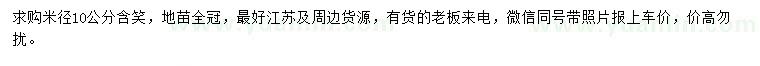 求購(gòu)米徑10公分含笑