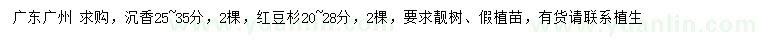 求購25-35公分沉香、20-28公分紅豆杉