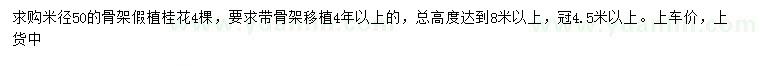 求購米徑50公分桂花