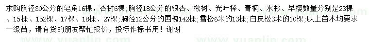 求購(gòu)皂角、杏樹(shù)、銀杏等