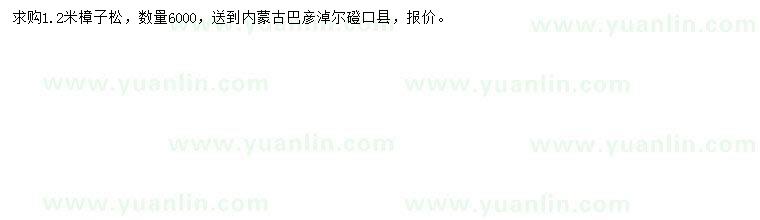 求購(gòu)1.2米樟子松
