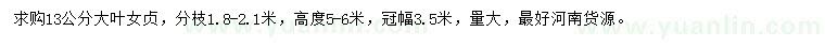 求購(gòu)13公分大葉女貞