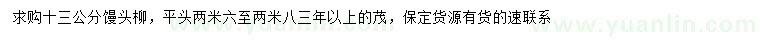 求購13公分饅頭柳