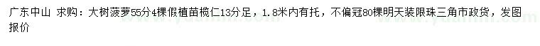 求購55公分大樹菠蘿
