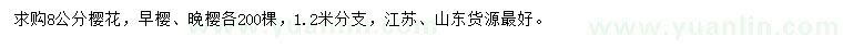 求購8公分櫻花