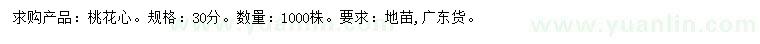 求購30公分桃花心