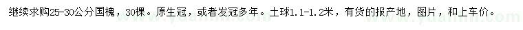 求購25-30公分國槐
