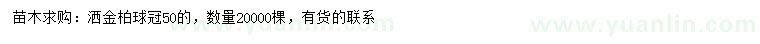 求購冠50公分灑金柏球