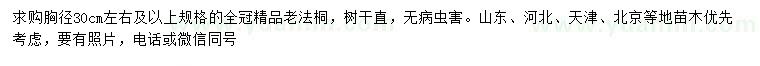 求購胸徑30公分以上法桐