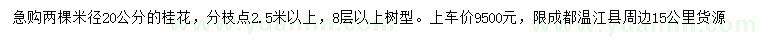 求購米徑20公分桂花