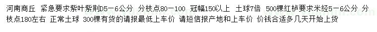 求購地徑5-6公分紫葉紫荊、米徑5-6公分紅櫨