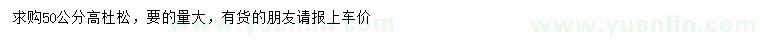 求購高50公分杜松