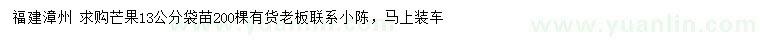 求購13公分芒果