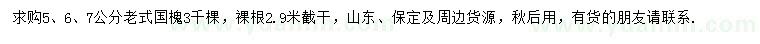 求購(gòu)5、6、7公分老式國(guó)槐
