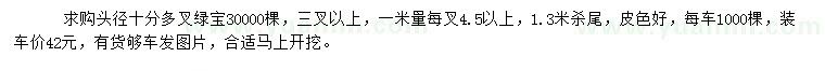 求購頭徑10公分綠寶