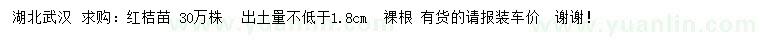 求購出土量1.8公分以上紅桔苗